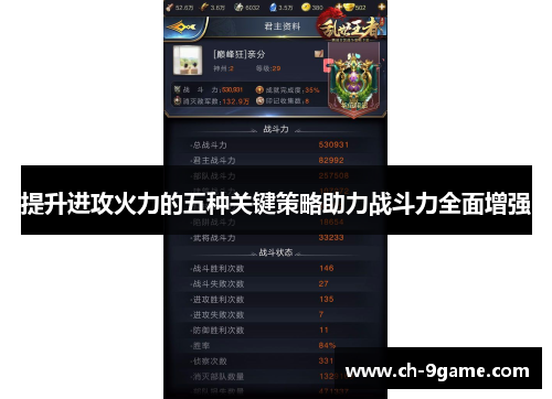 提升进攻火力的五种关键策略助力战斗力全面增强 提升进攻火力的五种关键策略助力战斗力全面增强